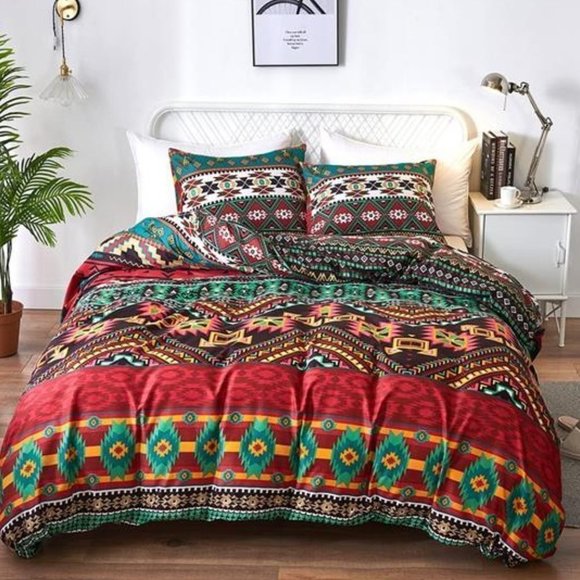 NEW Bohemian Colorful 3 piece Duvet Bedding Set - Picture 1 of 5